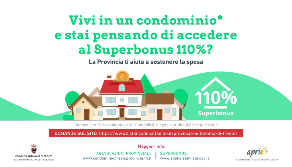 Riqualificazione energetica dei condomini: Superbonus 110% e incentivi provinciali si sommano per garantire ulteriori coperture delle spese