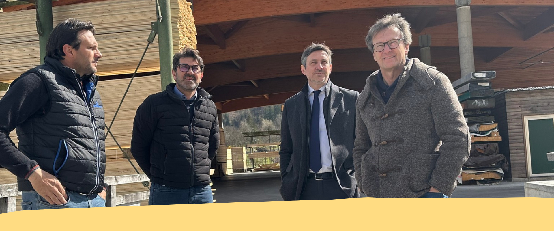 Boninsegna e Spinelli in visita alla ditta Bettega Legnami in Primiero