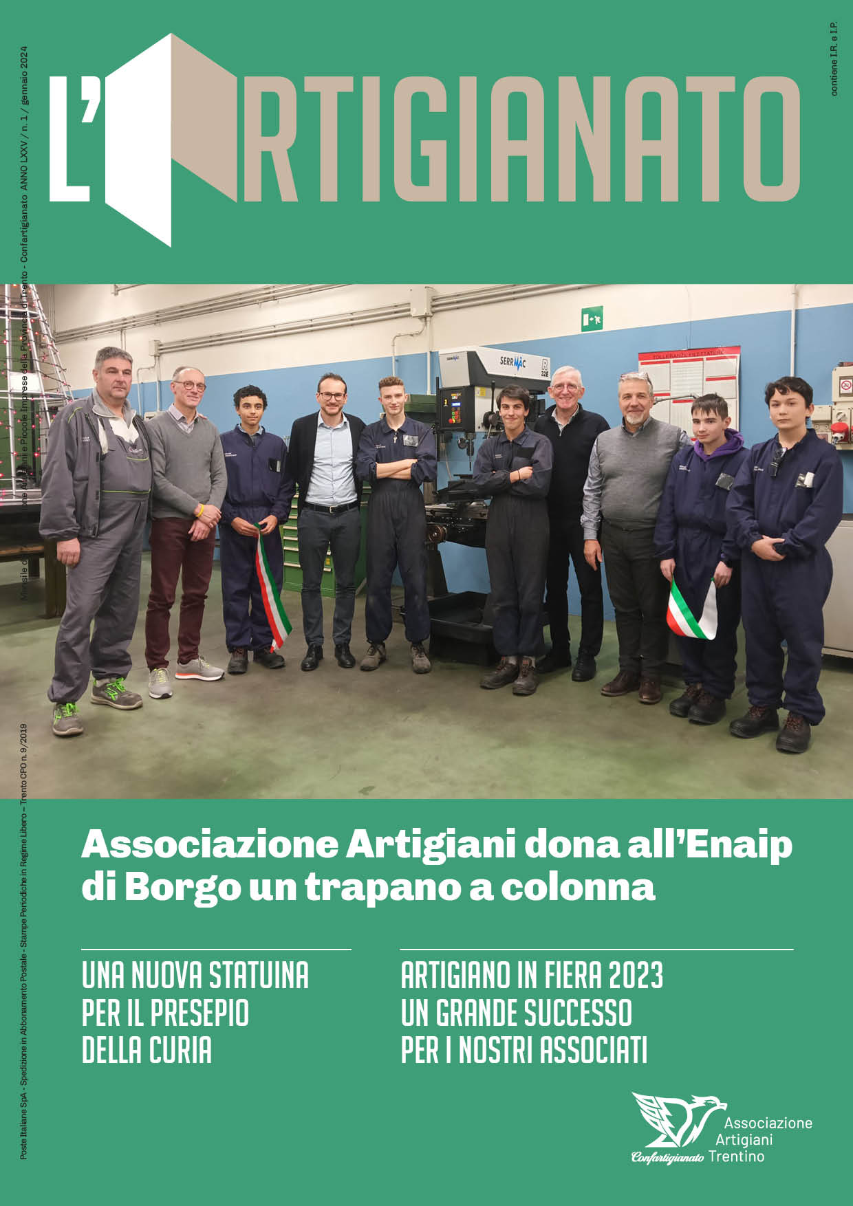 Associazione Artigiani dona all’Enaip di Borgo un trapano a colonna